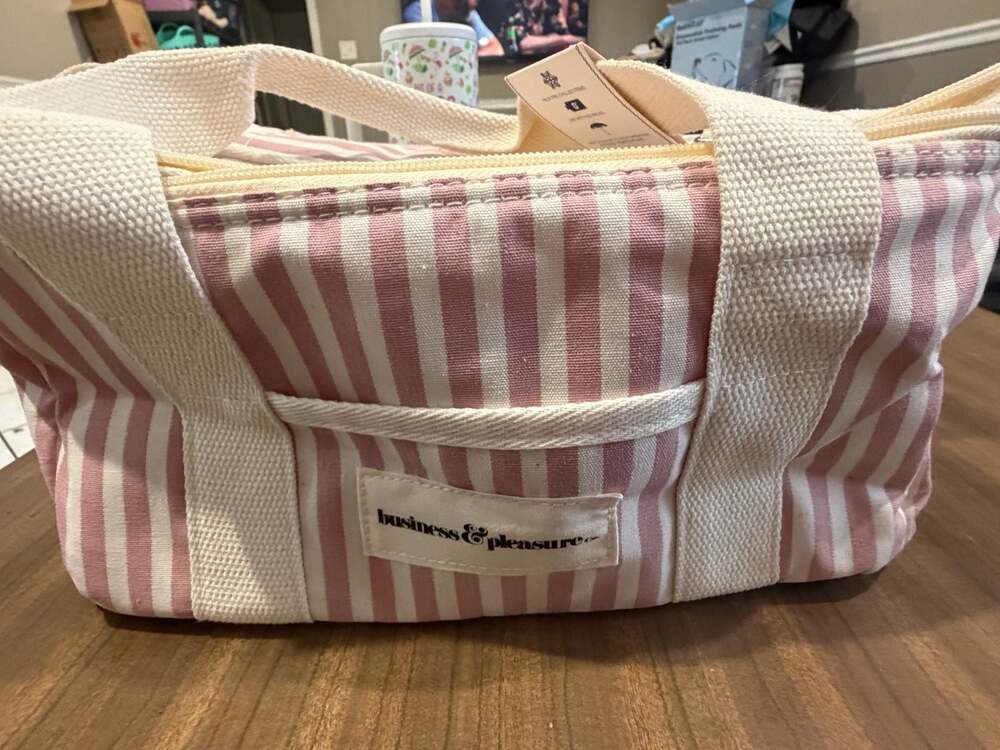 Business & Pleasure Co. The Premium Cooler Bag in Laurens Pink Stripe